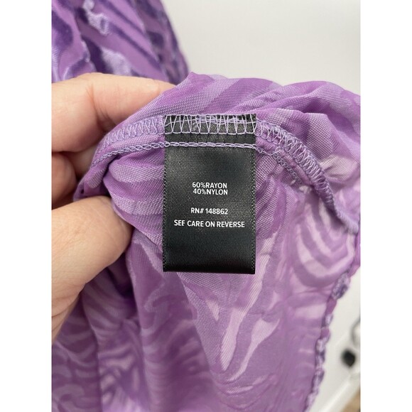 Torrid Purple Velvet Burnout Pullover Top Long Sleeve Blouse Sz 2 2X Fairy Goth - Picture 6 of 9